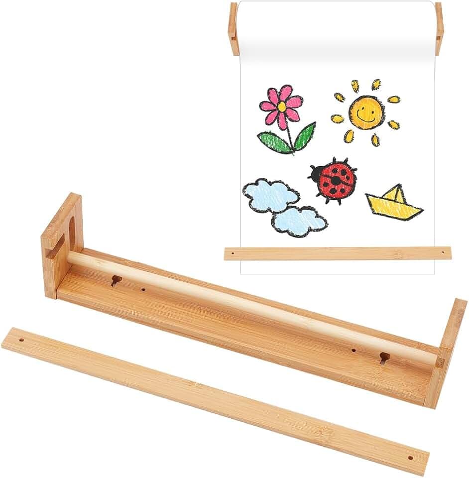 OLYCRAFT Kraftpapierrollenhalter Zur Wandmontage Für 30.5 cm Papier Hölzerne Staffelei Papierrollenhalter Kraftpapierrollenspender Für Küche Heimwerkerraum Büro Geschäft Lebensmittelgeschäft