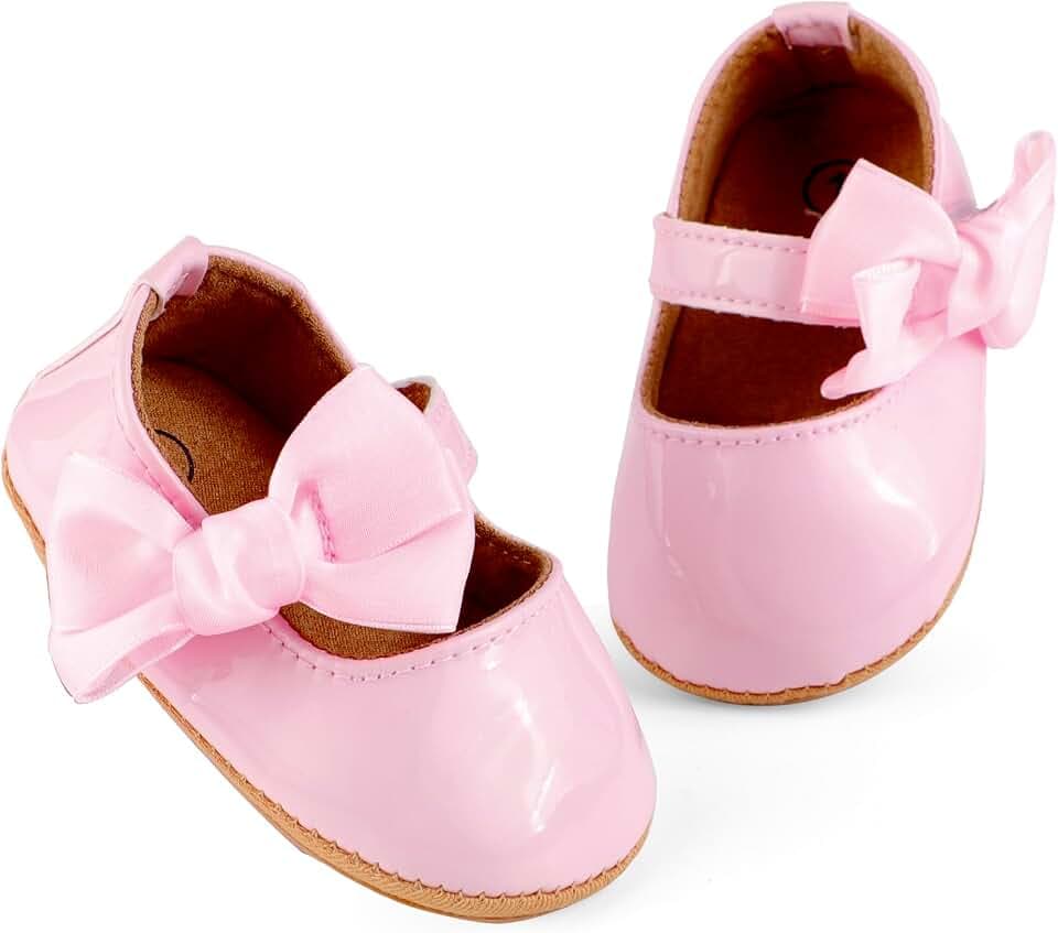 LACOFIA Baby Mädchen Ballerina Kleinkind Bowknot Prinzessin Schuhe Baby rutschfeste Krabbelschuhe