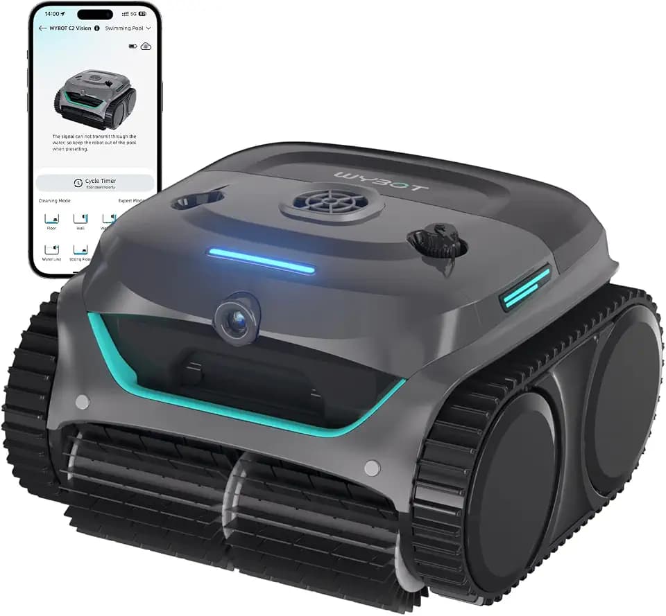 WYBOT C2 Vision Poolroboter mit AI Kamera und Akku 180min, 200m²