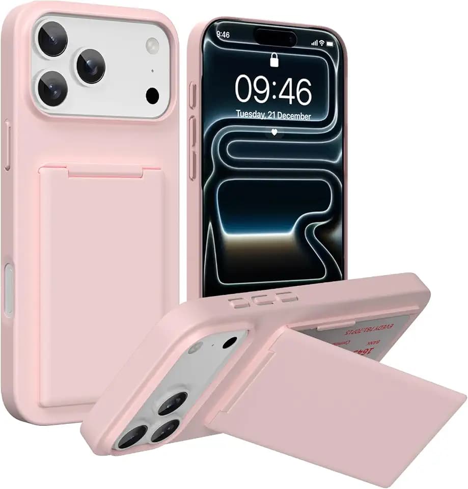 Wallet Stand Case for iPhone 17 Pro with 2 Card Holder Credit Slot