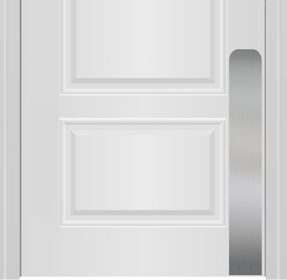 Deck the Door Decor Dog Scratch Door Protection Plate - Elegant Anodized Aluminum for All Door Types. Pet-Safe with Polished Edges and Rounded Corners. 3M Adhesive Mount - Satin Nickel 4x30in