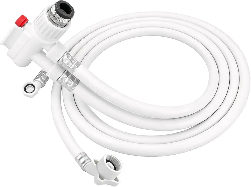 6FT Countertop dishwasher inlet and drain hose kit, compatible with all major brands, includes faucet adapter, 1 Year warranty
