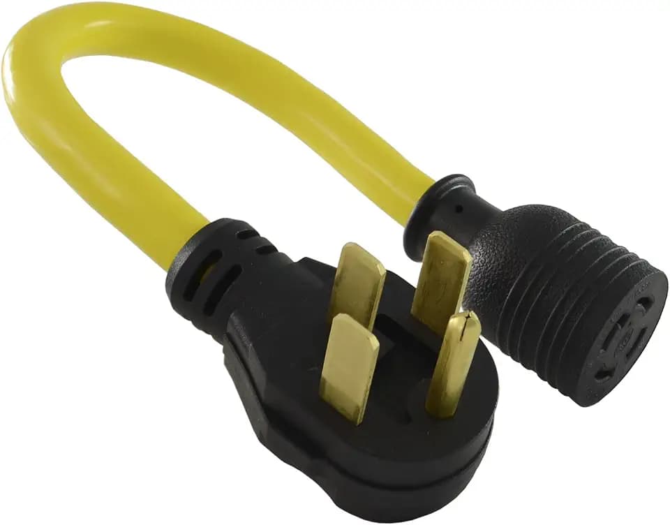 Conntek 14335 1.5-Foot Adapter 50 Amp 14-50P Male Plug To L14-30R 30 Amp 125/250 Volt Locking Female Connector, Black