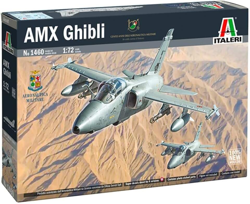 Italeri 1460 1:72 AMX Ghibli - Modellbau, Bausatz, Standmodellbau, Basteln, Hobby, Kleben, Plastikbausatz, detailgetreu, Mehrfarbig