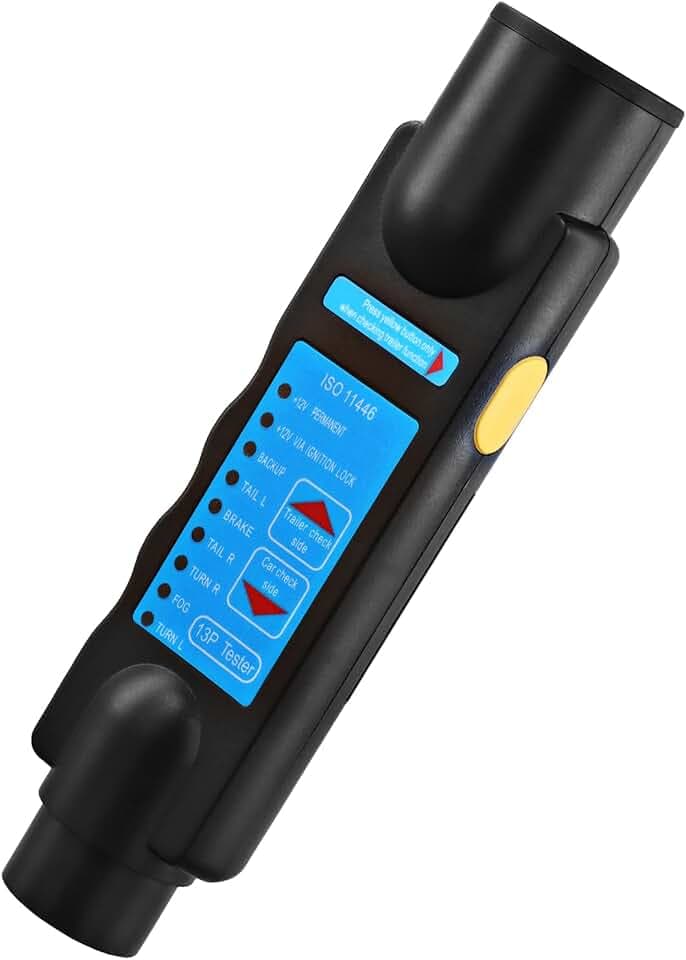 QWORK® 13 Poliger Stecker Prüfgerät für 12V Anhängerbeleuchtung - Plug-and-Play, Kompatibel mit PKW, LKW, Wohnmobile