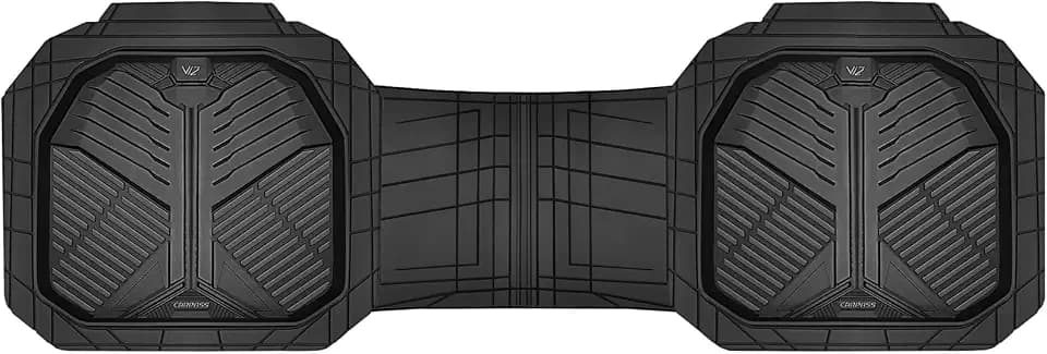 CAR PASS Heavy Duty Rubber Rear Car Mat, Deep-Dish Odorless Car Floor Mats All Weather, Universal Trim-to-Fit for SUVs Trucks Sedans, Waterproof Anti-Slip, Black