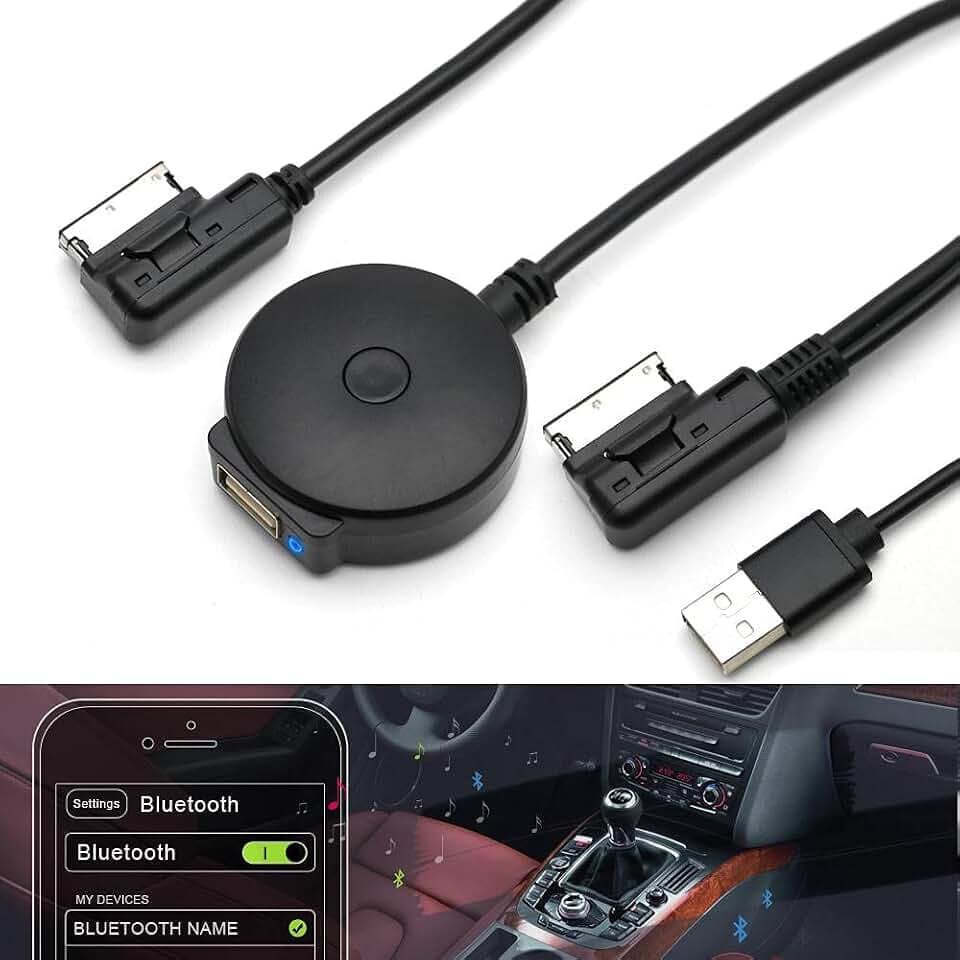 Bluetooth Receiver Car Kit Compatible with Audi A3 A4 A5 A6 A7 S3 S4 Q3 Q5 Q7,Wireless Music Interface AMI MMI Adapter,Premium CSR Chipset HiFi Sound,Compatible with iPhone iPod Android 2G