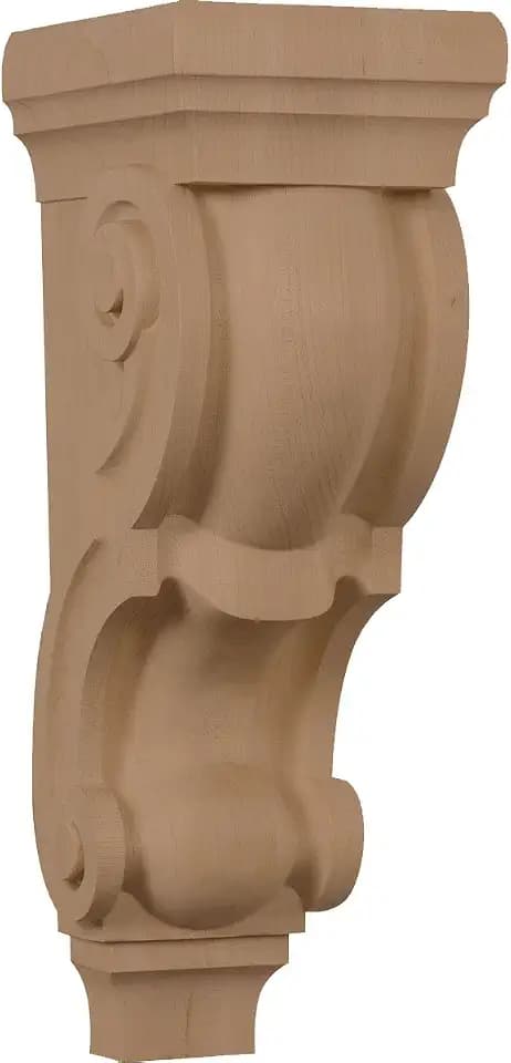 Ekena Millwork CORW06X08X18TRRO Extra Large Traditional Wood Corbels, 6"W x 7 1/2"D x 18"H, Red Oak