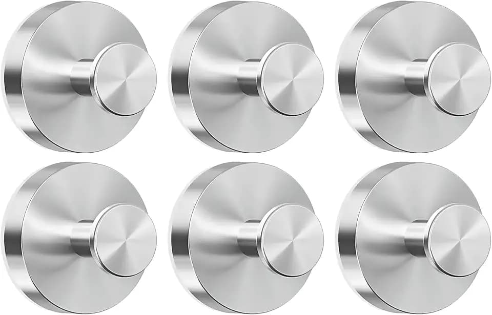 Saugnapf Haken,6 Stück Saugnapfhaken,Saugnapf mit Haken Extra Stark,Silber