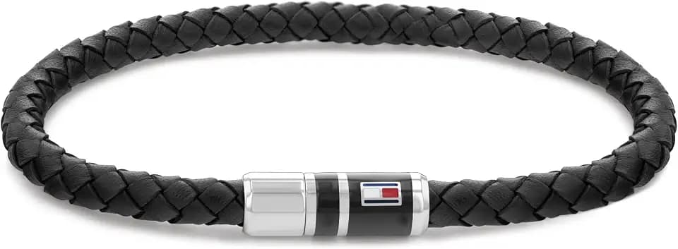 Tommy Hilfiger Men's Jewelry Braided Leather Bracelet