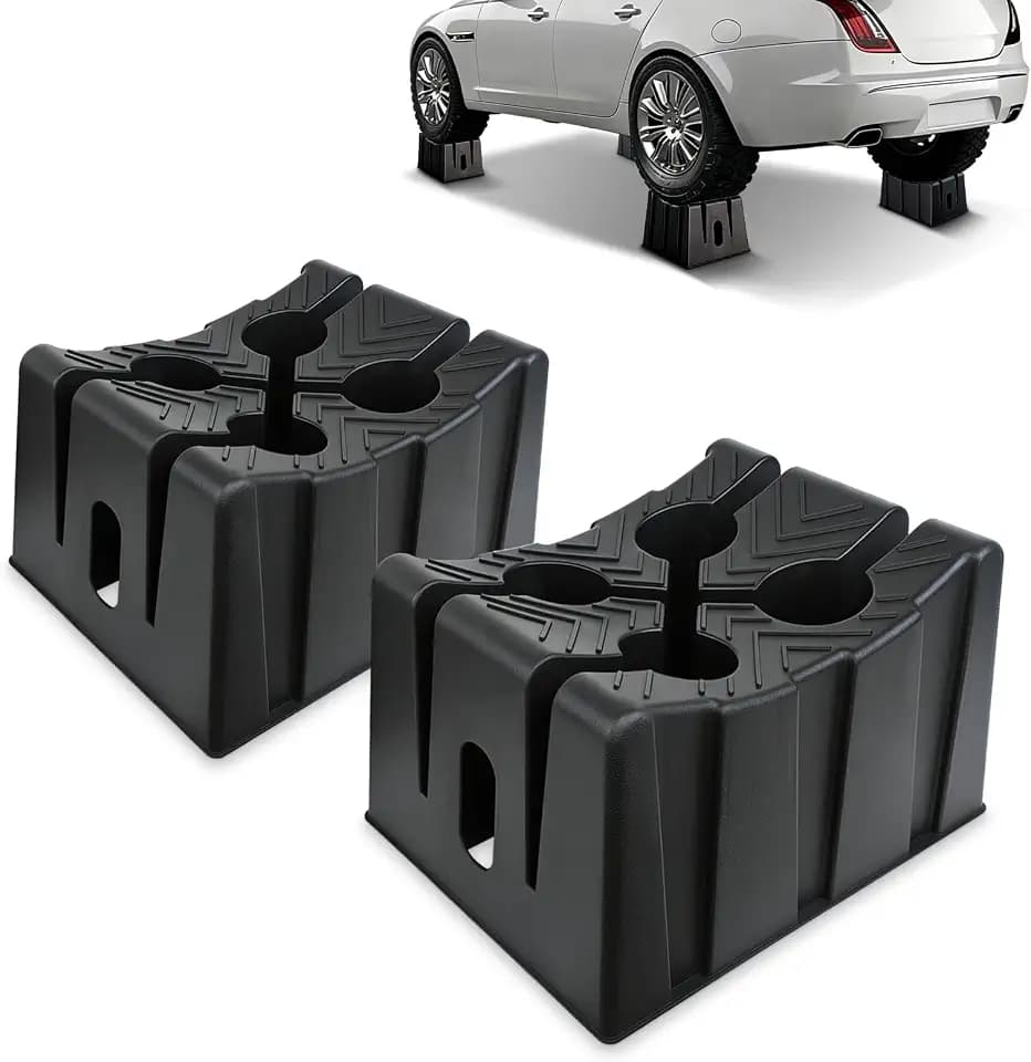 ROBLOCK 8" Car Lift Wheel Cradle for Vehicle Maintenance, Storage, Display, All-Around Wheel Cradles with Anti-Slip Texture for Garage, Car Show, Solid Support, Stackable Storage, Lightweight, 2 Pack