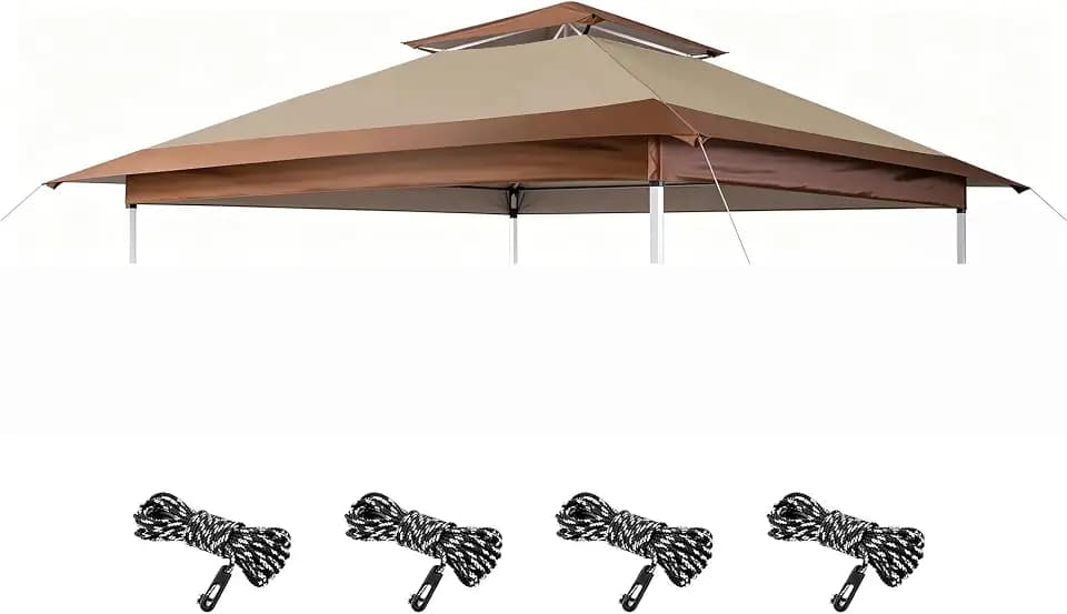 12x12 Replacement Canopy Top, Canopy Cover Only, Beige Brown