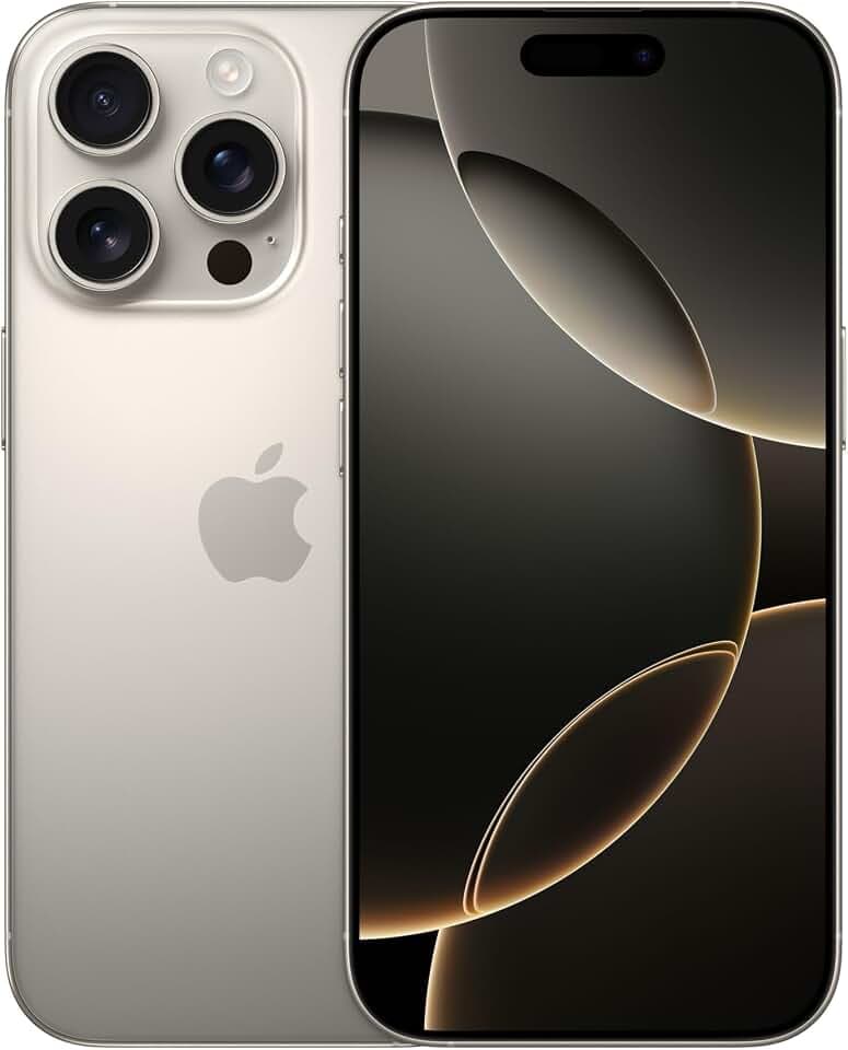 Apple iPhone 16 Pro 128 GB: Telefono 5G Con Controllo fotocamera, Dolby Vision 4K a 120 fps e un’autonomia Senza precedenti. Compatibile Con AirPods; Titanio Naturale