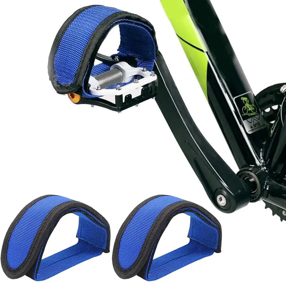 1 Paar Fahrrad-Pedal-Riemen Längenverstellbar Nylon Für Heimtrainer, Kinder-Fahrrad, Fahrradzubehör, Mountainbike-Pedale Blau