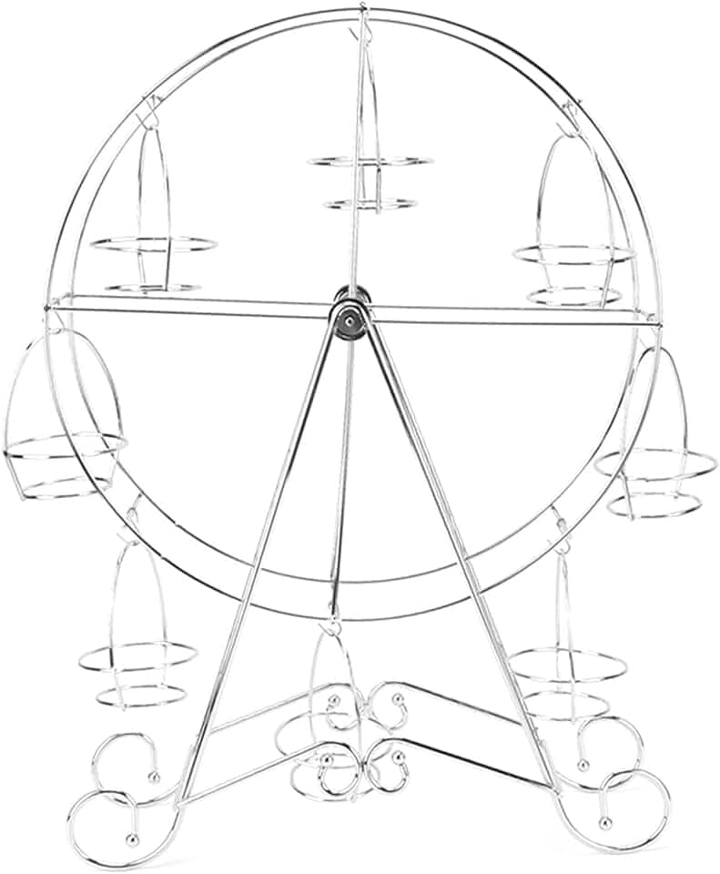 Tyenaza Cupcake Stand Riesenrad, Drehbarer Riesenrad Cupcake Ständer 8 Tassen Metalldrahtrahmen Kuchenhalter Display Dessert Serviertablett