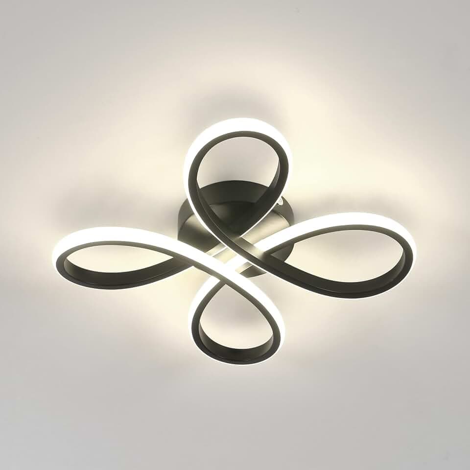 Comely LED Deckenleuchte, 30W 3375LM Modern LED Deckenlampe Deckenbeleuchtung für Wohnzimmer Schlafzimmer Esszimmer, Neutrales Licht 4500K, 30cm, Schwarz
