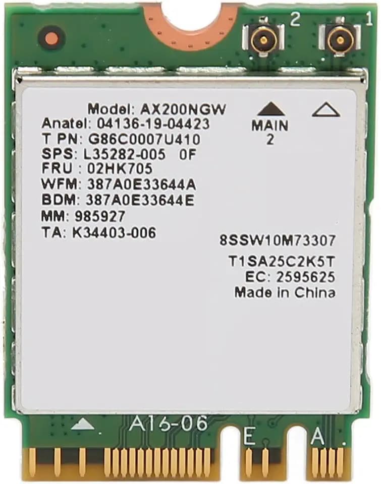WiFi 6 AX200NGW M.2 2230 WiFi Netzwerkkarte, Dualband 802.11AX 2,4 G 574 Mbit/s 5G 2400 Mbit/s BT5.2 WiFi M.2 WiFi 6 Karten Netzwerkadapter, für 10 11 64 Bit