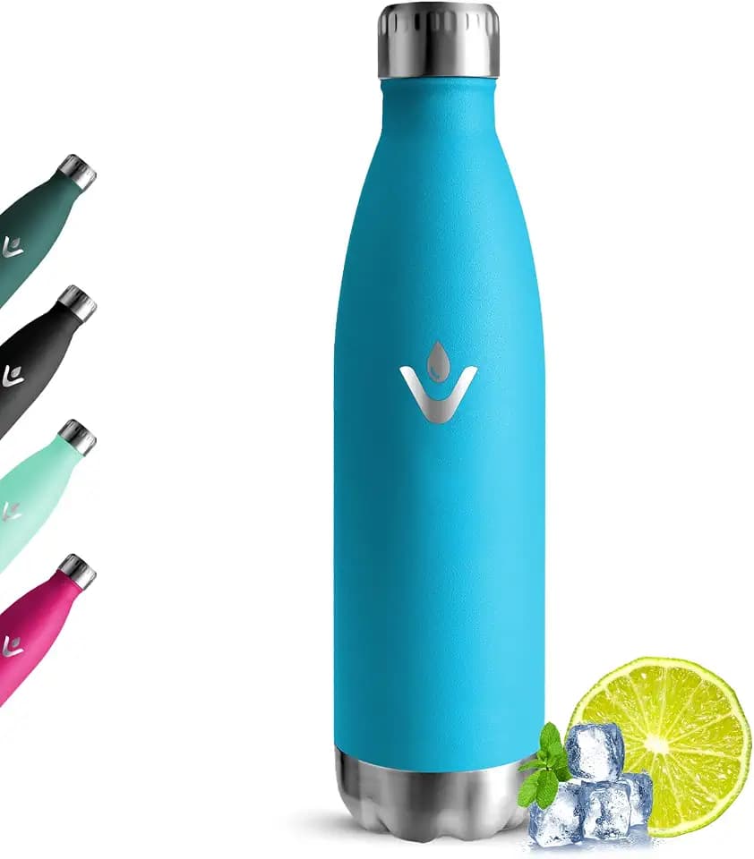 Grsta Trinkflasche Edelstahl 750ml, Trinkflasche Sport Auslaufsichere, Wasserflasche Kohlensäure Geeignet, BPA Frei Isolierflasche, Hält Heiß und Kalt, Thermosflasche für Radfahren, Joggen, Büro