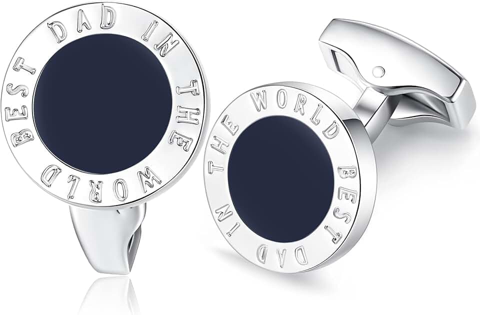 HONEY BEAR Round Best Dad in the World Cufflinks for Father's Day