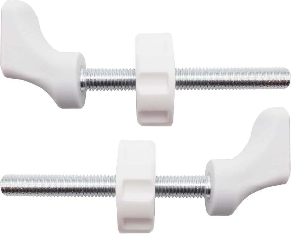 M10 (10mm) Quarter Round Spindle Rod Adapter 2 Pack for Pressure Mounted Baby and Pet Safety Gates (10mm, White)