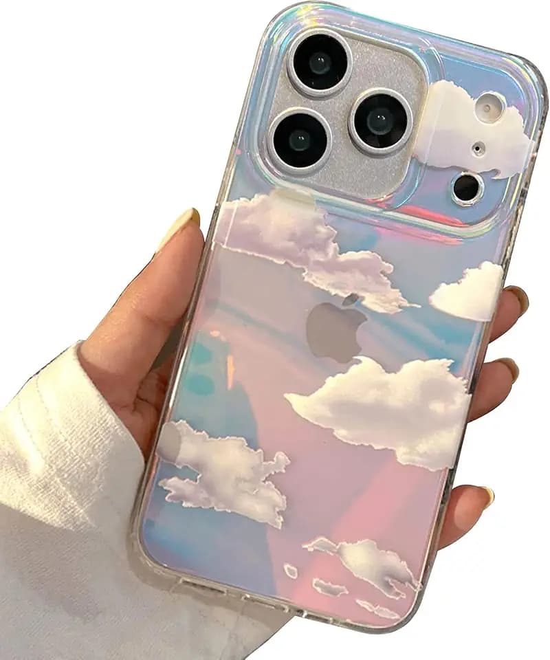 I-MGAE-IN-AR Compatible with iPhone 17 Pro Case Holographic Cloud