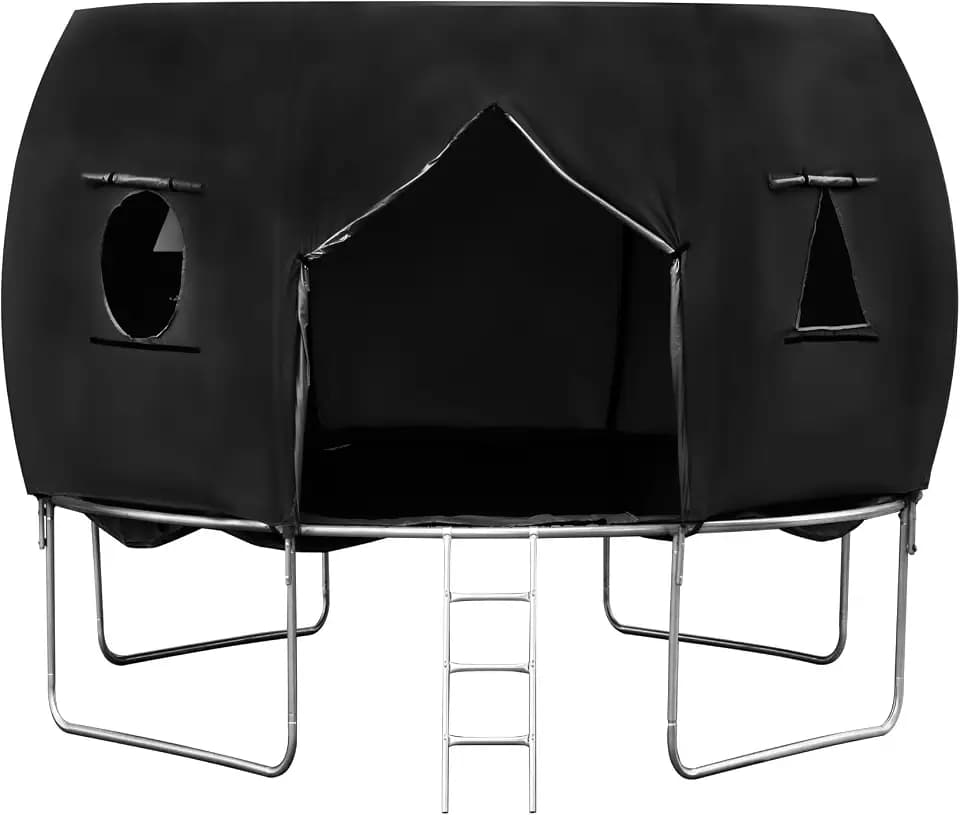 MARGAR 14FT Trampoline Tent (Tent Only), Fit for 8 Curved Poles Round Trampolines, Oxford Cloth Trampoline Sunshade Tear-Resistant, Rainproof, Outdoor Trampoline Accessories Camping Suitable, Black