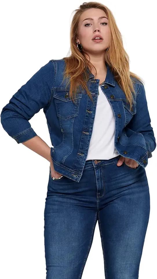 ONLY Carmakoma Damen Carwespa Life Denim Jacket Lbd Noos Jeansjacke