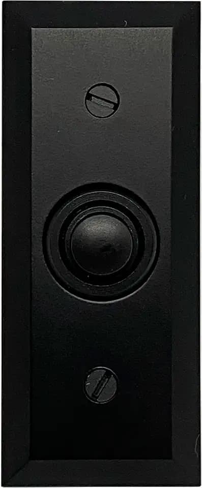 Newhouse Hardware Rectangular Recessed Wired Metal Doorbell Button in Black BT6BV, Rectangular Push Button for Doorbell Chime, Buzzer or Ringer, Door Bell Button Only, Buzzer Button with Beveled Edges