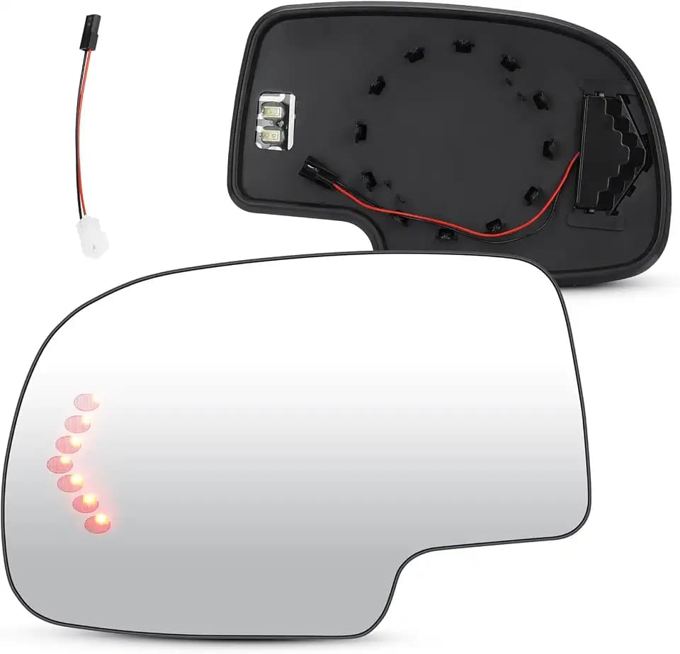 Driver Left Side Heated Mirror Glass with Turn Arrow Signal for 2003-2006 Cadillac Escalade ESV EXT Chevy Avalanche Silverado Suburban Tahoe for GMC Sierra Yukon Classic 1500 2500 3500 HD 2 PIN &4 PIN