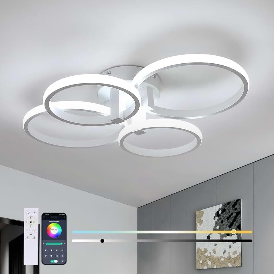 Moderne LED Deckenleuchte Dimmbar mit Fernbedienung 76W 3000K-6500K