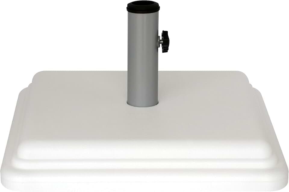 US Weight 40lb Outdoor Umbrella Base - Use with Patio Table - White