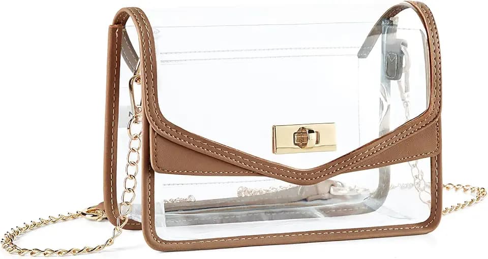 Missnine Clear Bag for Stadium Events Clear Crossbody Purse Stadium Approved Women Transparent Shoulder Bag for Concerts