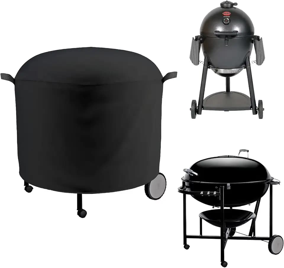 Extra Large Grill Cover Fits Weber Ranch Kettle Charcoal Grill 37",Char-Griller AKORN Kamado Charcoal Grill Model E16620,Outdoor Round Grill Cover(46" D)
