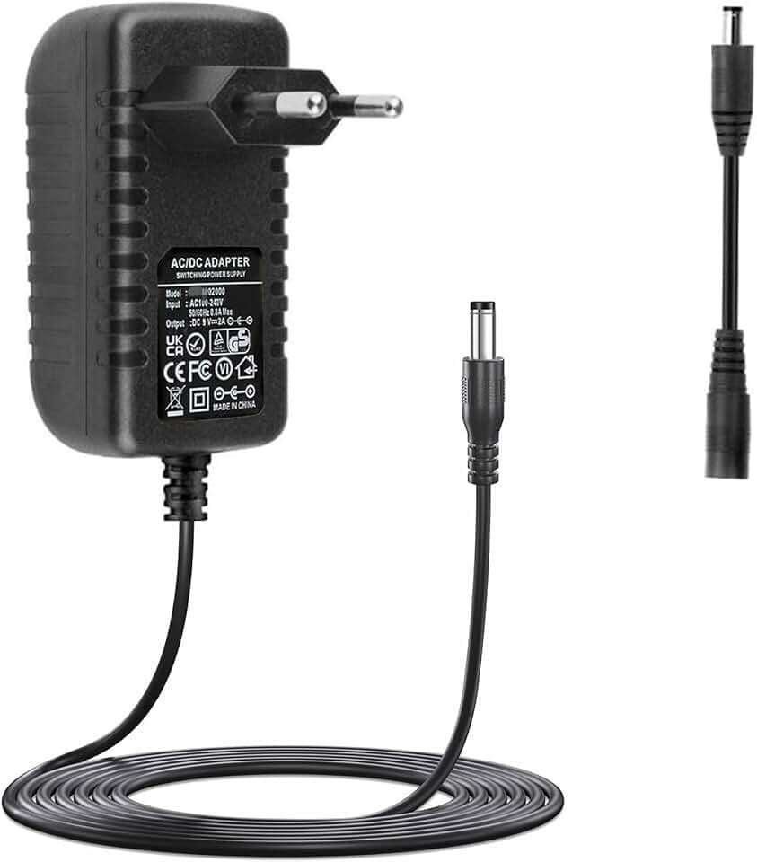 [Polarität veränderbar] 9V Netzteil DC9V 2A 1A Ladegerät AC zu DC9V 2A 1A 500mA 400mA 300mA 200mA 100mA für Label Maker, Klavier Keyboards, Gitarrenpedale DC9V Transformator