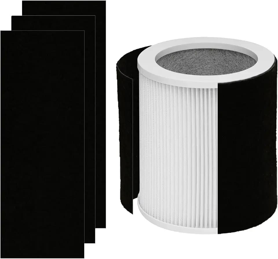 H-HF400-VP Filter Replacement, Compatible with Hunter H-HF400-VP, H-PF400 and Hunter HP400 Cylindrical Tower Air Purifier, 1 True HEPA Filter + 4 Pre-Carbon Filters