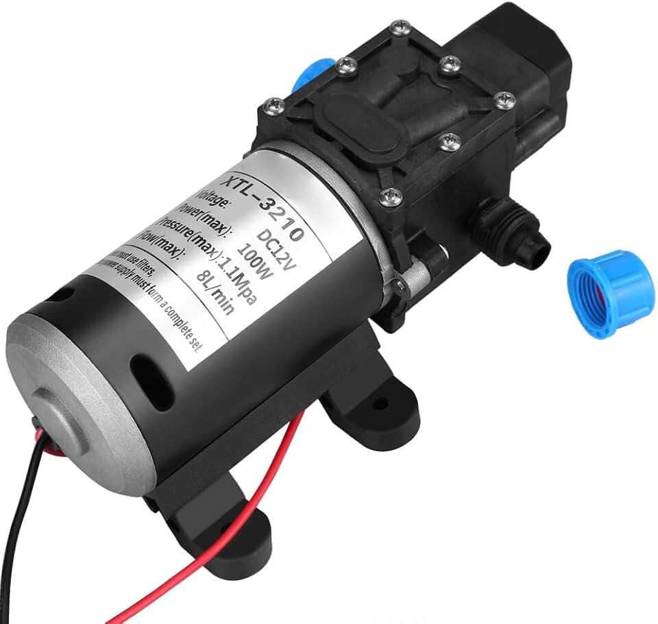 Aramox Membranpumpe 12V 100W 8L/min 160PSI