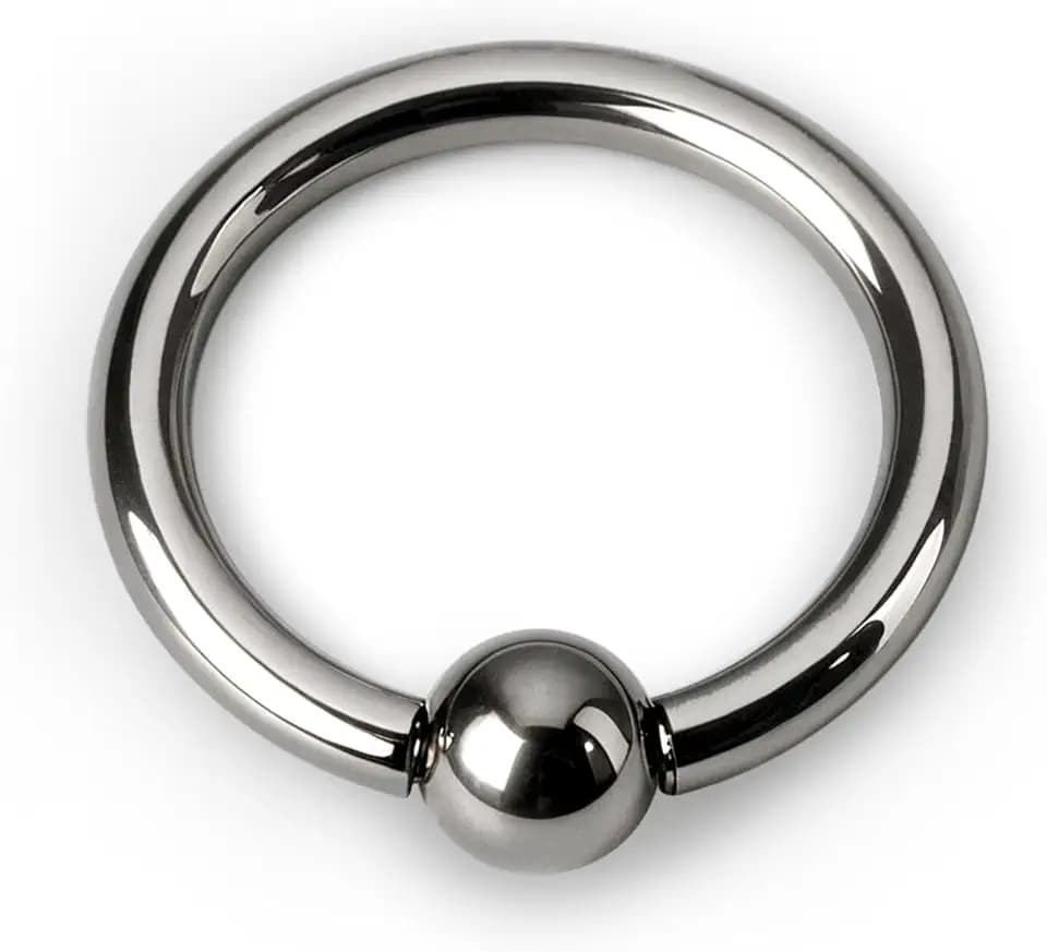 BodyBonita G23 Titanium Septum Rings PA 00/0/2/4/6/8/10/12G Captive Bead Spring Action CBR Monster Screwball for Men Women Ear Weights for Stretched Ear Piercing Body Jewelry 10/12/16mm Silver Black