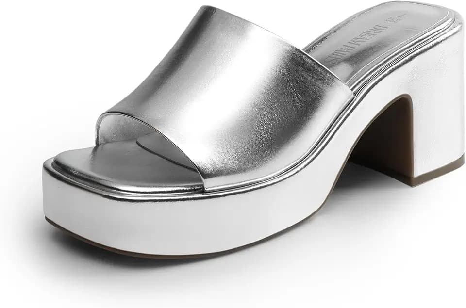 DREAM PAIRS Women's Chunky Mule Heel Sandals
