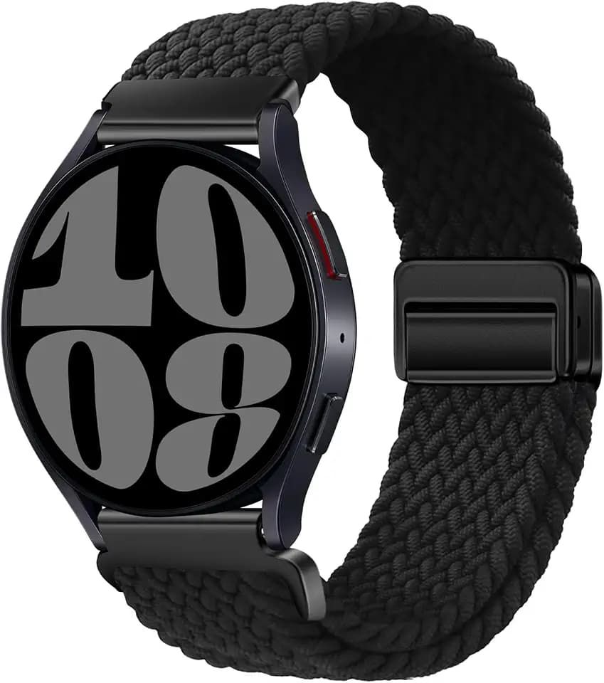 20mm Magnetic Band Compatible With Samsung Galaxy Watch 4 5 6 7 40mm 44mm/Watch 4 6 Classic 42mm 46mm 43mm 47mm/Watch 5 Pro 45mm/Watch 3 41mm/Active 2 Stretchy Braided Strap for Women Men