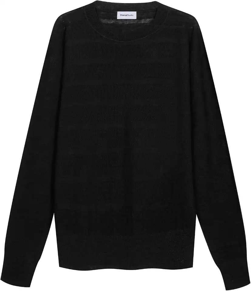 Diana Studio - Gircollo in Maglia, Uomo, 100% Lino, Maniche lunghe, Casual fit