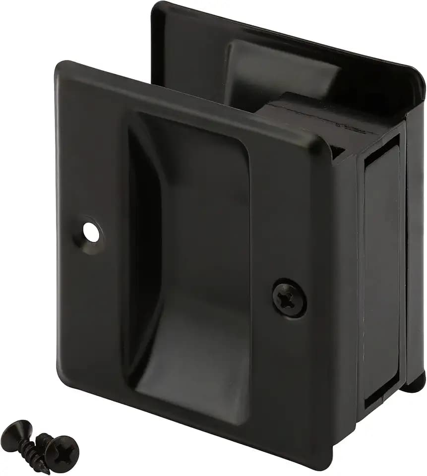 Prime-Line N 7577 Pocket Door Passage Pull, Matte Black Finish (Single Pack)
