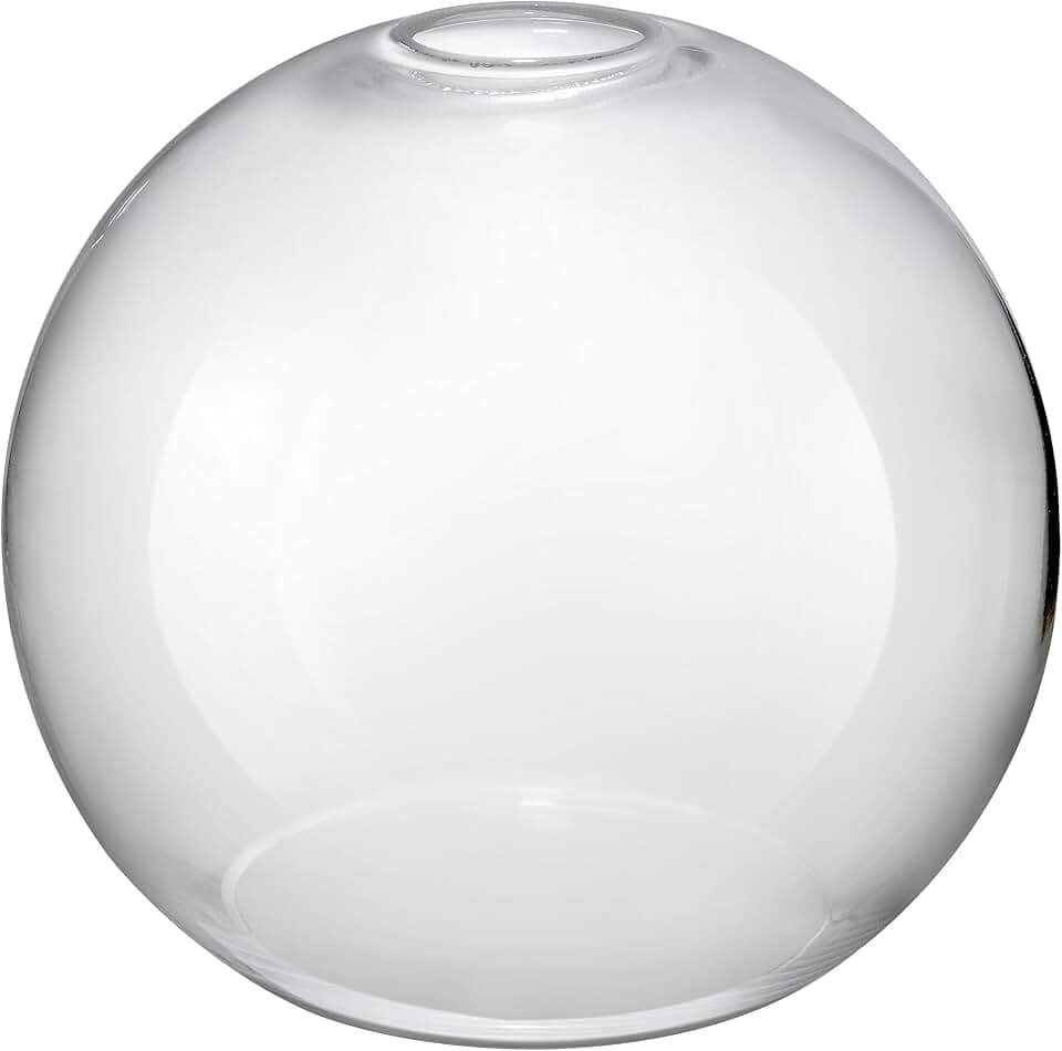 Aspen Creative 28010-60-1 Clear Glass Shade for Pendant Lights, Wall Sconces, and Lamp Posts, 1-3/4" Fitter Size, 7" High x 7-7/8" Diameter