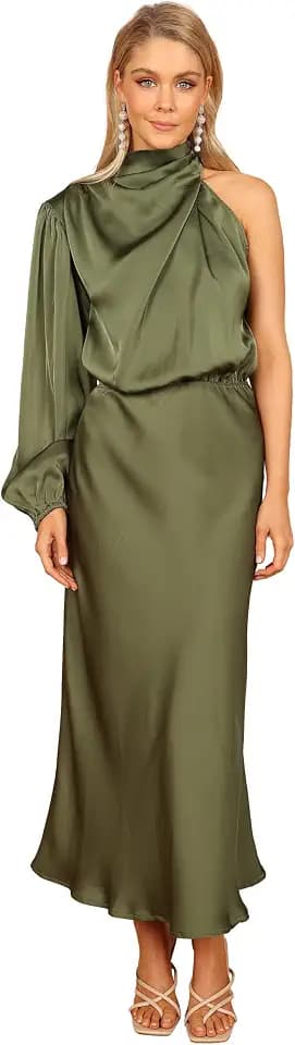 Petal & Pup Women's Amelie One Shoulder Midi Dress