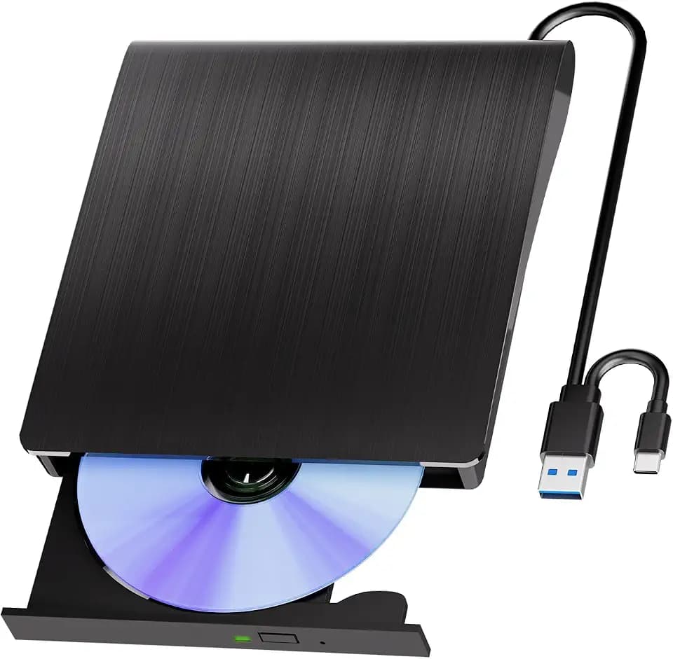 Yaeonku External Blu Ray Drive Support Read/Burn, 3D Blu Ray Burner for PC