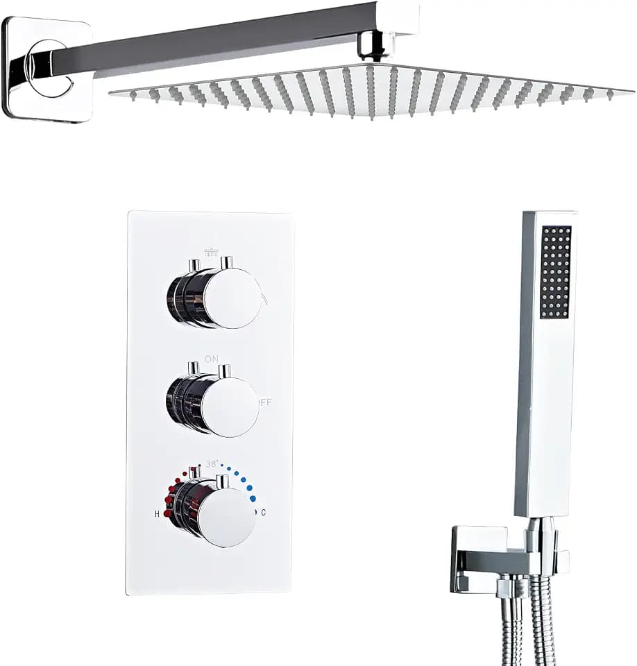 SaniteModar Unterputz Duscharmatur Set mit Thermostat, Chrom