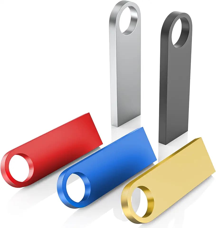 5 Stück Mini USB Stick 1GB 2.0,WOOOLKEN Metall Wasserdicht Mehrfarbig