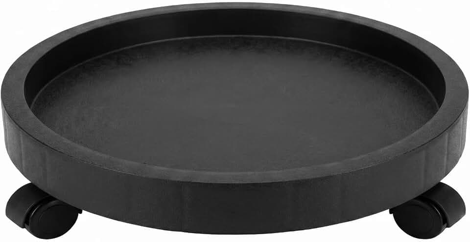 WanderingDonkey 14 Inch Heavy Duty Plant Caddie with Wheels,Rolling Plant Stand Pot Trolley,Wheeled Planter Saucer Tray,Potted Flower Mover Dolly with Casters Round Coaster for Indoor Outdoor