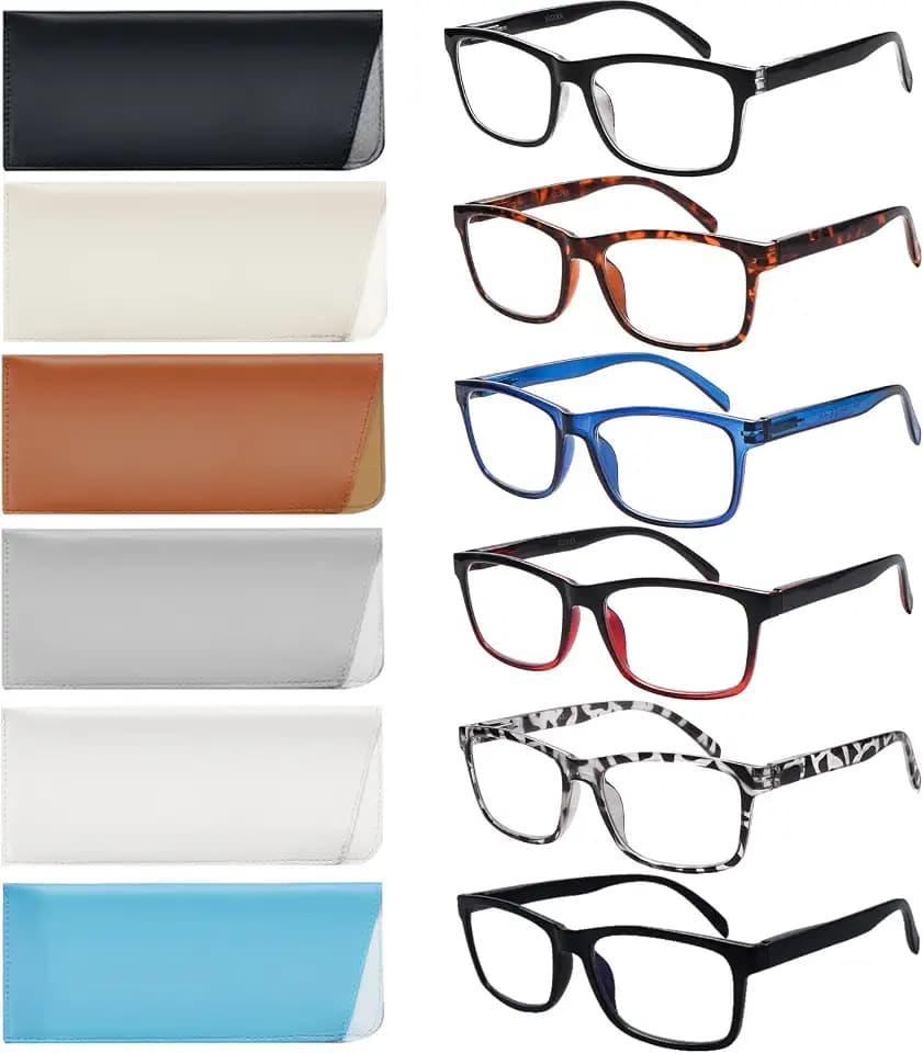 SIGVAN 6 Pack Reading Glasses for Women Men Blue Light Blocking,Spring Hinge Anti Eyestrain/Glare Computer Readers (6 Mix, 2.0)