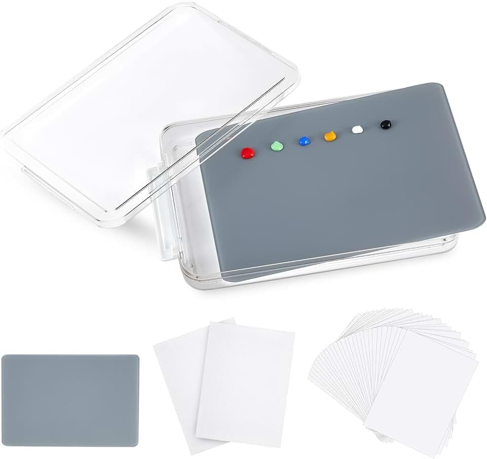 Nuanchu 1 Pcs 9 x 12 Inch Glass Oil Paint Palette, Neutral Grey