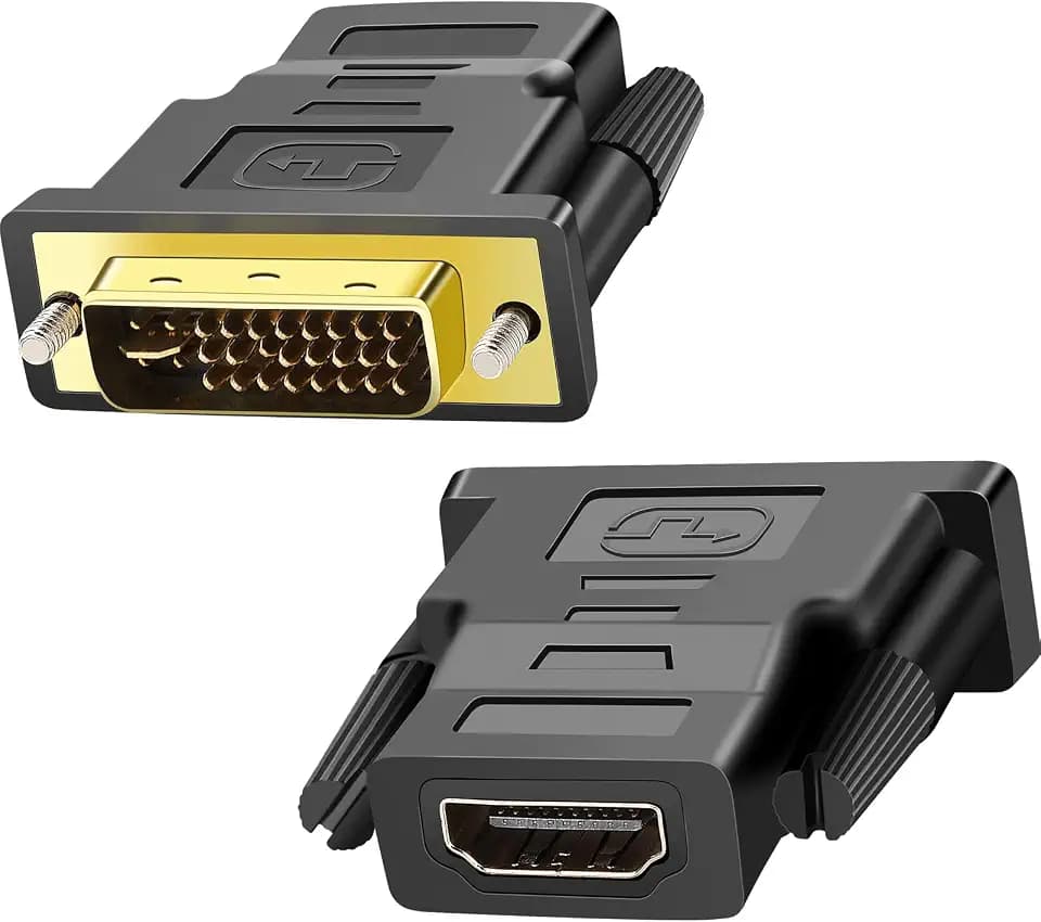 2 Pack Bi-Directional HDMI to DVI Converter - 1080P DVI-I (24+5) Male to HDMI Female Connector for Monitor, HDTV, TV Box, Projector, Blu-ray